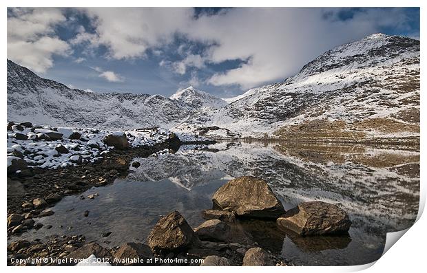 Snowdon winter view Print by Creative Photography Wales