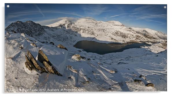 Winter Rock, Snowdon Acrylic by Creative Photography Wales