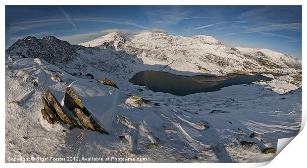 Winter Rock, Snowdon Print by Creative Photography Wales
