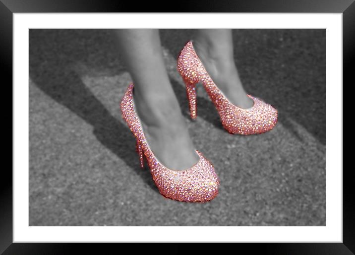 Sparkly red shoes Framed Mounted Print by Peter Elliott 