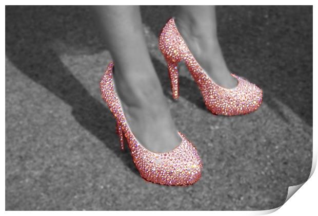 Sparkly red shoes Print by Peter Elliott 