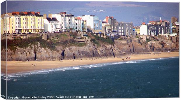 South Beach.Tenby.Pembrokeshire. Canvas Print by paulette hurley