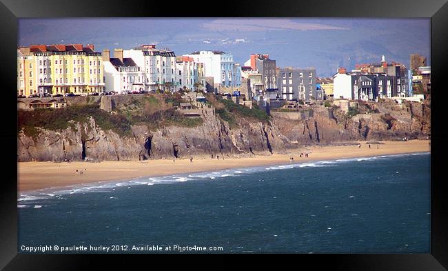 South Beach.Tenby.Pembrokeshire. Framed Print by paulette hurley