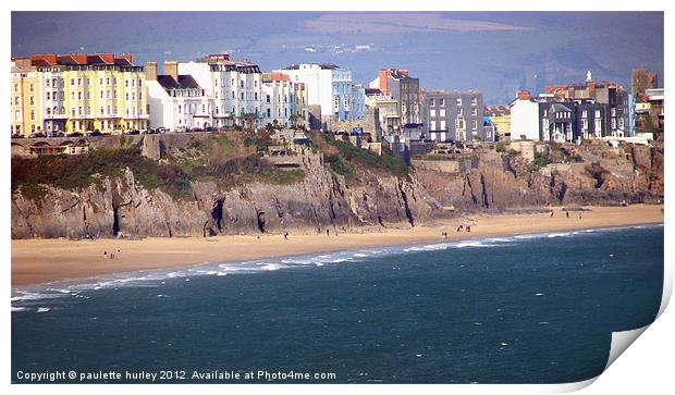 South Beach.Tenby.Pembrokeshire. Print by paulette hurley