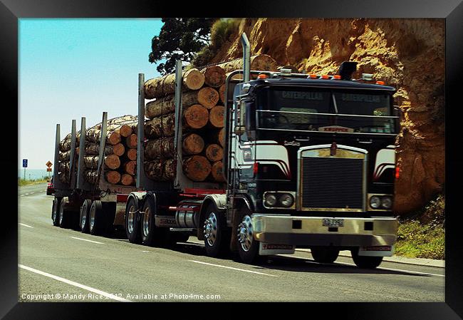 Logger Truck NZ Framed Print by Mandy Rice