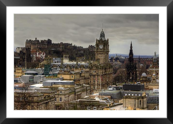 Calton Hill View Framed Mounted Print by Tom Gomez