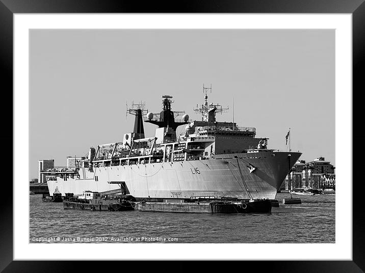 Warship HMS Bulwark Framed Mounted Print by Jasna Buncic