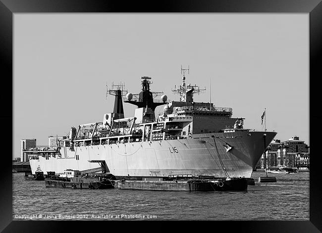 Warship HMS Bulwark Framed Print by Jasna Buncic