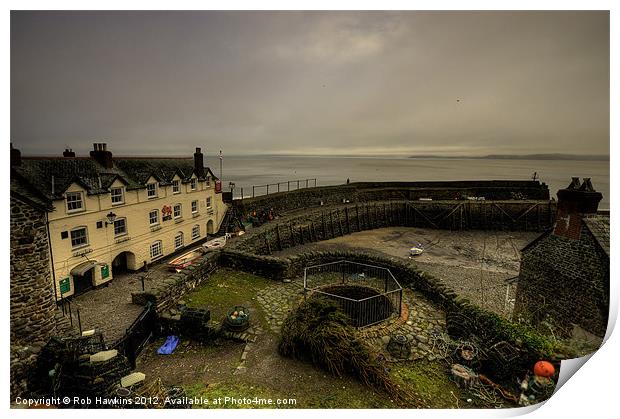 Clovelly Harbour Print by Rob Hawkins