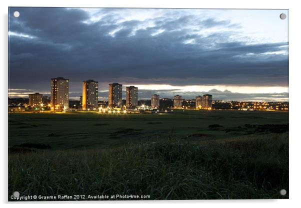 Aberdeen Flats at Night Acrylic by Graeme Raffan