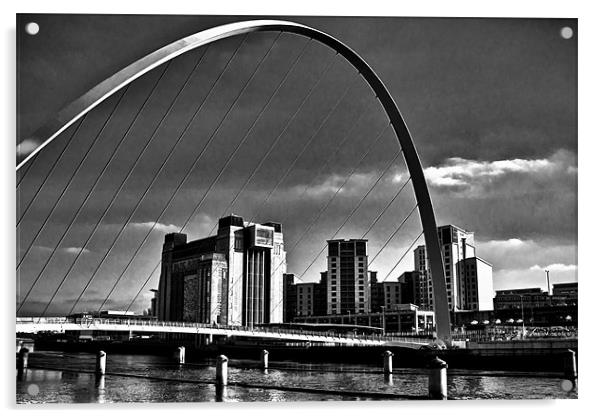 Gateshead Millenium Bridge Acrylic by John Ellis