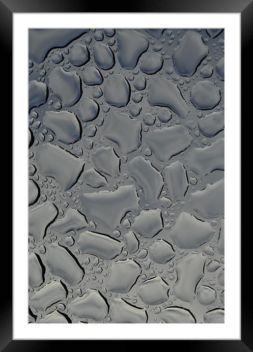 rain water on glass Framed Mounted Print by mark coates