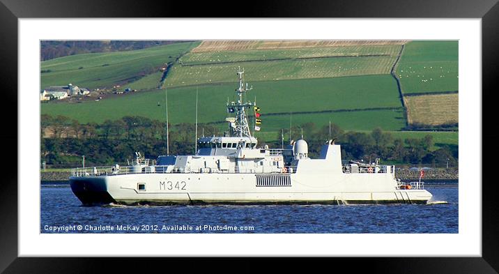 Minesweeper M342 - Norwegian Navy Framed Mounted Print by Charlotte McKay