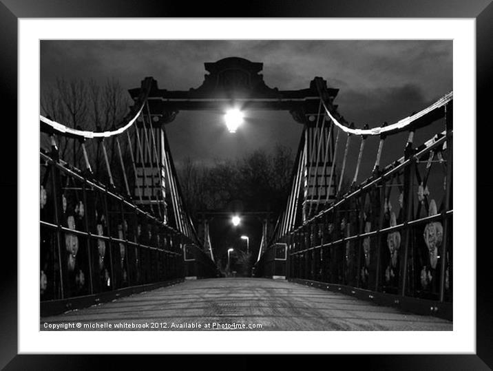 Ferry Bridge Framed Mounted Print by michelle whitebrook