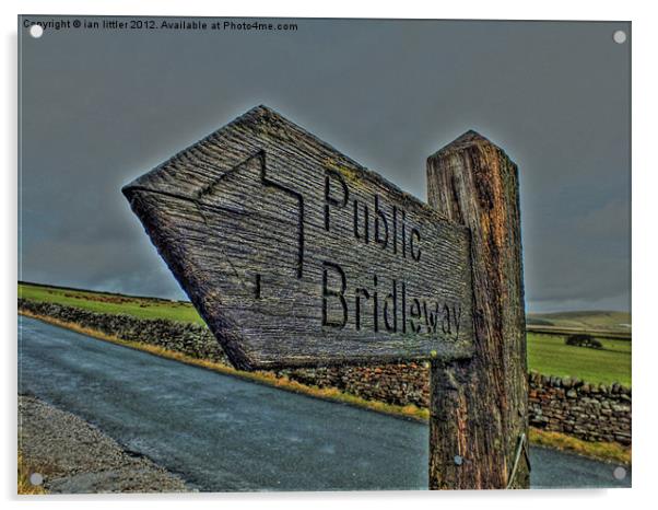 Pendle Hill Bridleway Sign Acrylic by ian littler