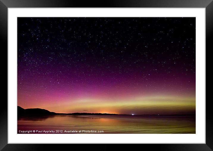Northumberland Northern Lights Framed Mounted Print by Paul Appleby