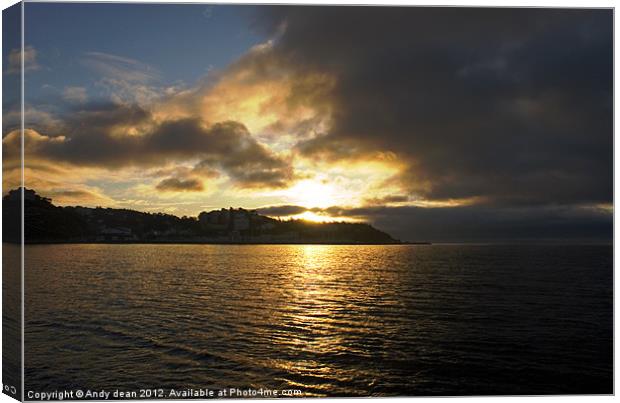 Torbay sunrise Canvas Print by Andy dean