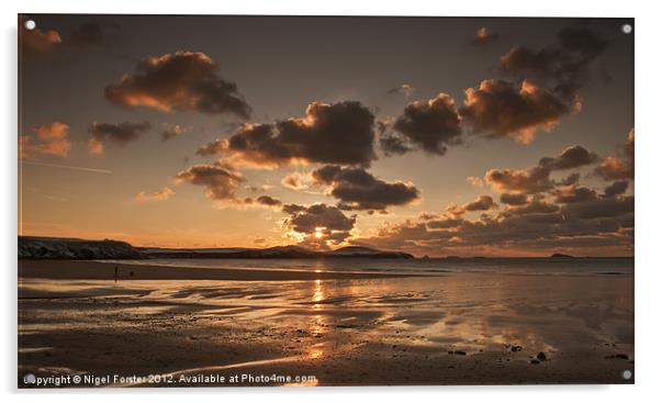 Sunset at Whitesands Bay Acrylic by Creative Photography Wales