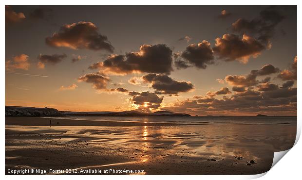 Sunset at Whitesands Bay Print by Creative Photography Wales