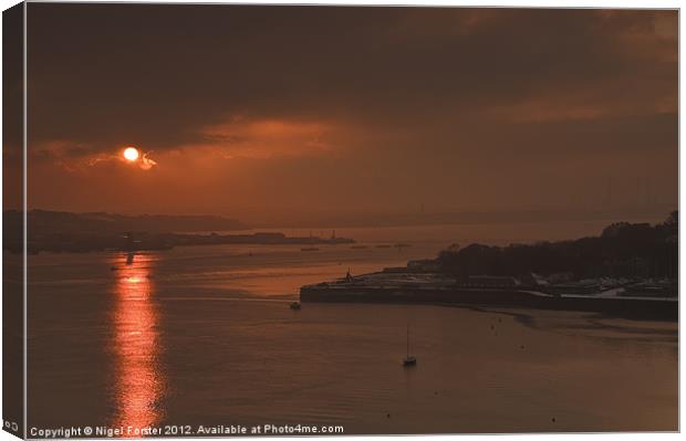 Cleddau Estuary sunset Canvas Print by Creative Photography Wales