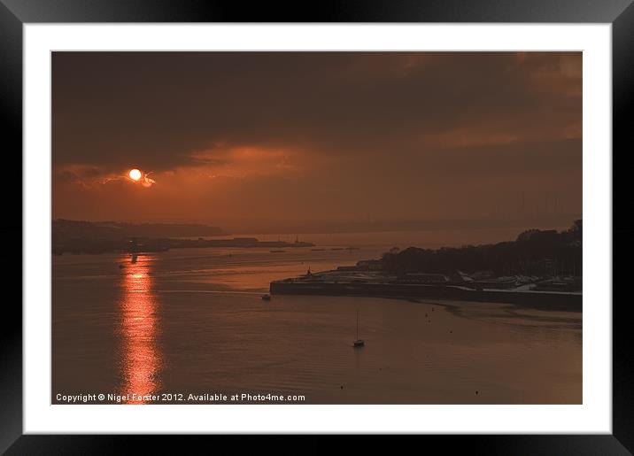 Cleddau Estuary sunset Framed Mounted Print by Creative Photography Wales