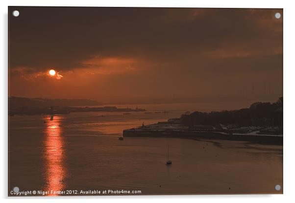 Cleddau Estuary sunset Acrylic by Creative Photography Wales