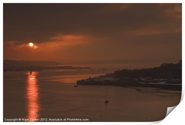 Cleddau Estuary sunset Print by Creative Photography Wales