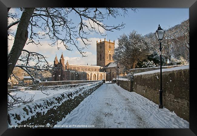 St Davids cathedral winter scene Framed Print by Creative Photography Wales