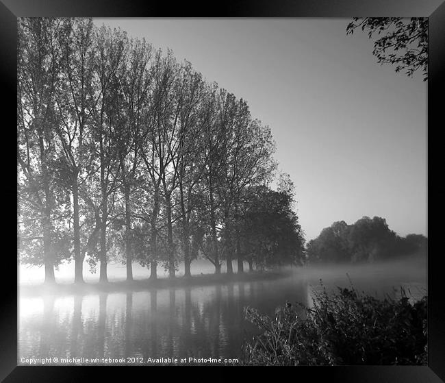 Misty morning B/W Framed Print by michelle whitebrook