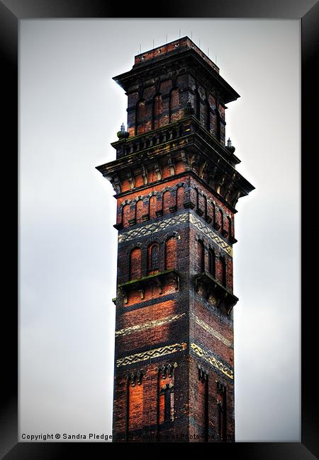 India Mill Chimney,Darwen Framed Print by Sandra Pledger