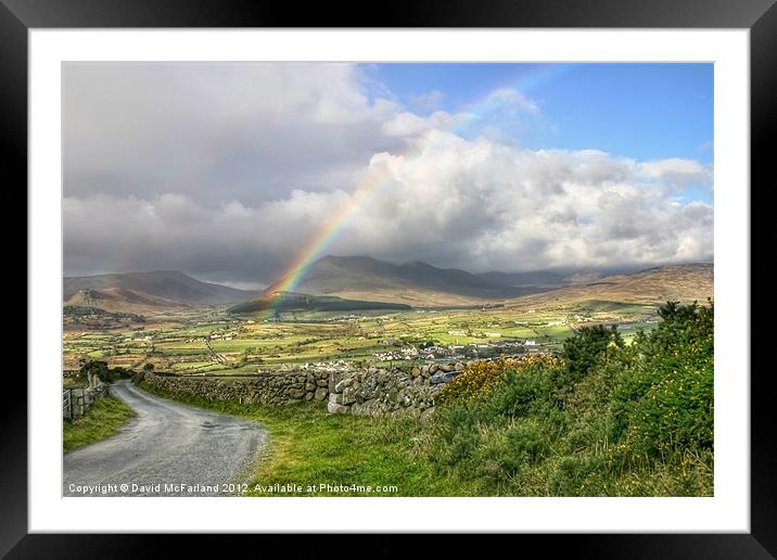 Majestic Rainbow Over Mourne Valley Framed Mounted Print by David McFarland
