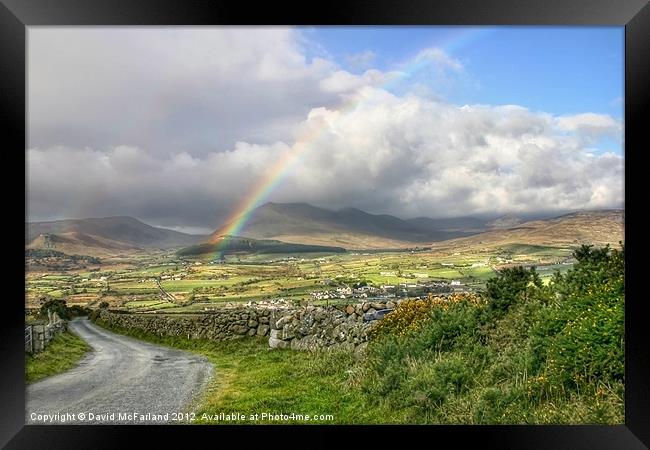 Majestic Rainbow Over Mourne Valley Framed Print by David McFarland