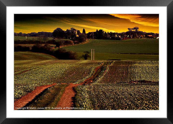 Green Lane Sunset Framed Mounted Print by K7 Photography