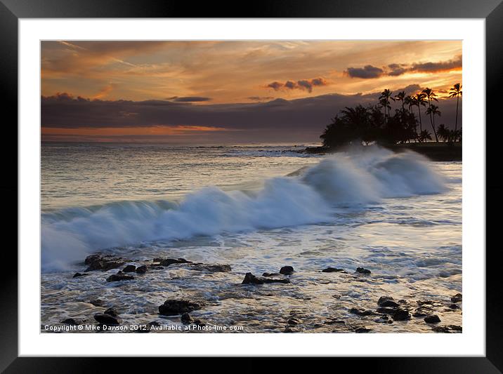 Brennecke Waves Sunset Framed Mounted Print by Mike Dawson