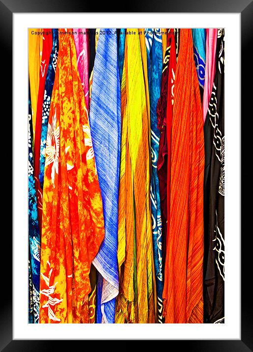 colourful scarves for sale Framed Mounted Print by meirion matthias