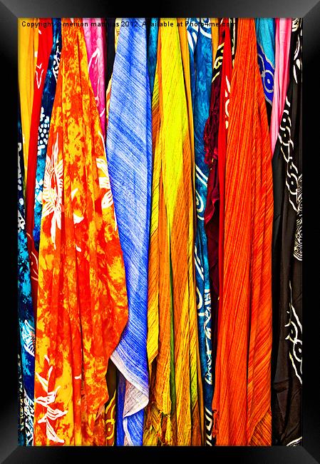 colourful scarves for sale Framed Print by meirion matthias
