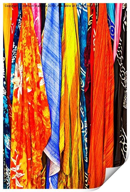 colourful scarves for sale Print by meirion matthias