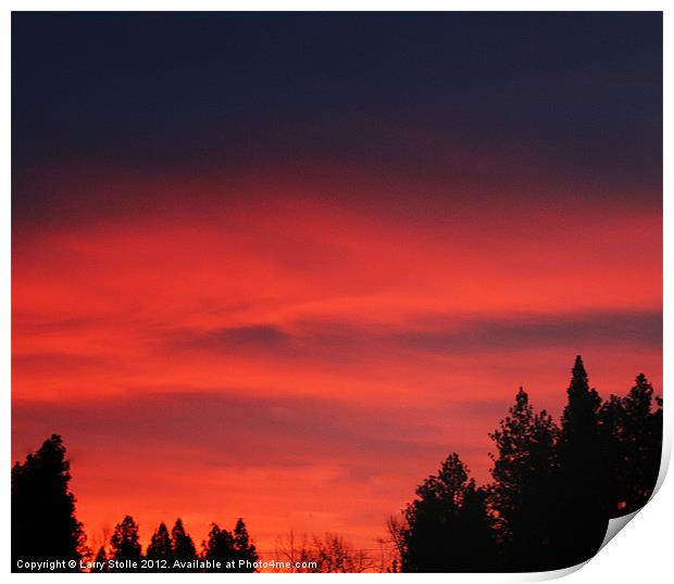 Red Sky over Montana Print by Larry Stolle