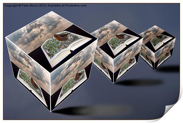 3 Cubes Creation Print by Peter Blunn