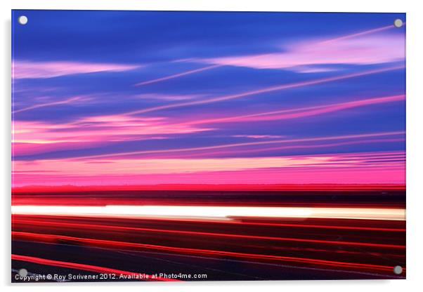 Marham Sunrise Acrylic by Roy Scrivener
