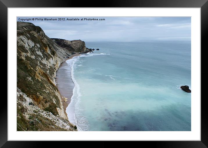 View from the clifftop Framed Mounted Print by Phil Wareham