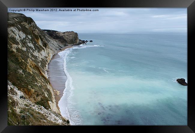 View from the clifftop Framed Print by Phil Wareham