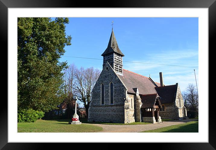 village church in essex Framed Mounted Print by linda cook