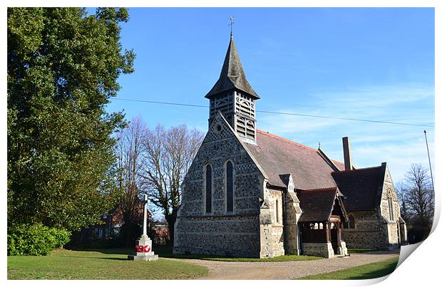 village church in essex Print by linda cook