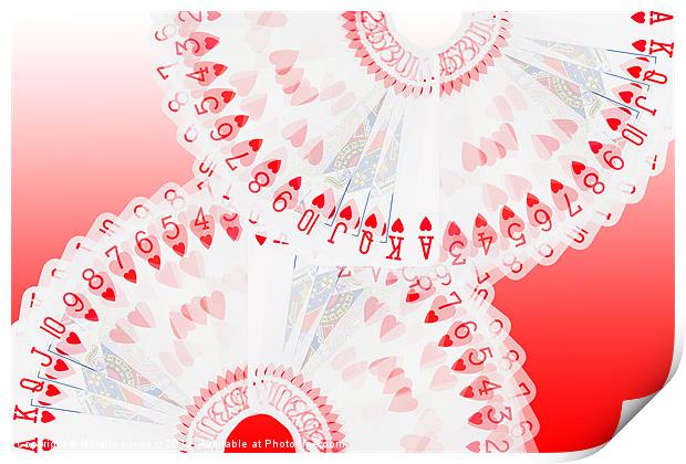 Playing Cards all the Hearts Print by Natalie Kinnear