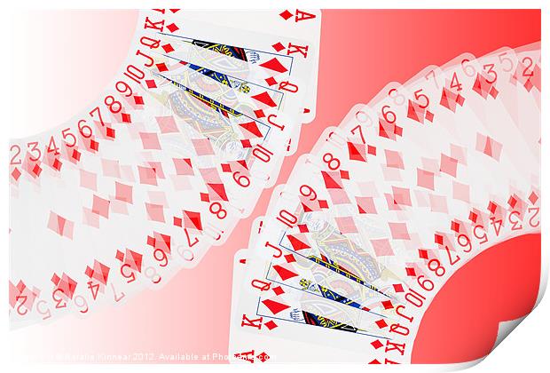 Playing Cards all the Diamonds Print by Natalie Kinnear