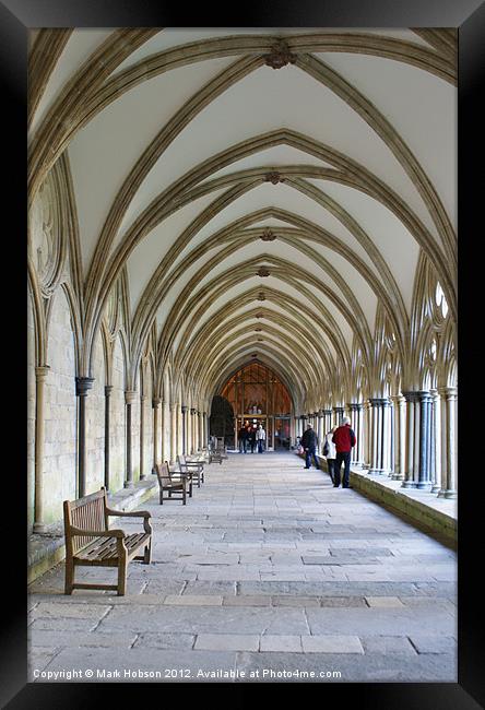 Salisbury Cathedral walkway Framed Print by Mark Hobson