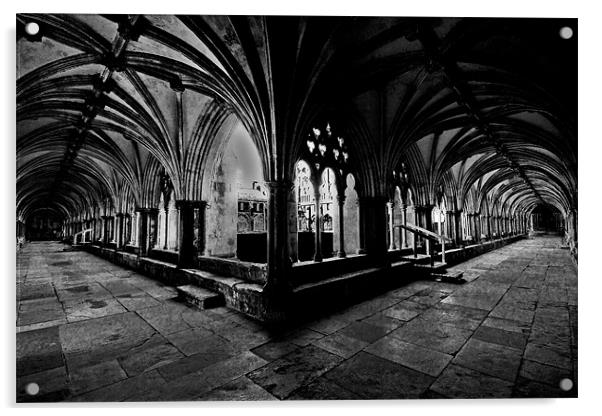 Norwich Cathedral Cloisters Acrylic by Darren Burroughs