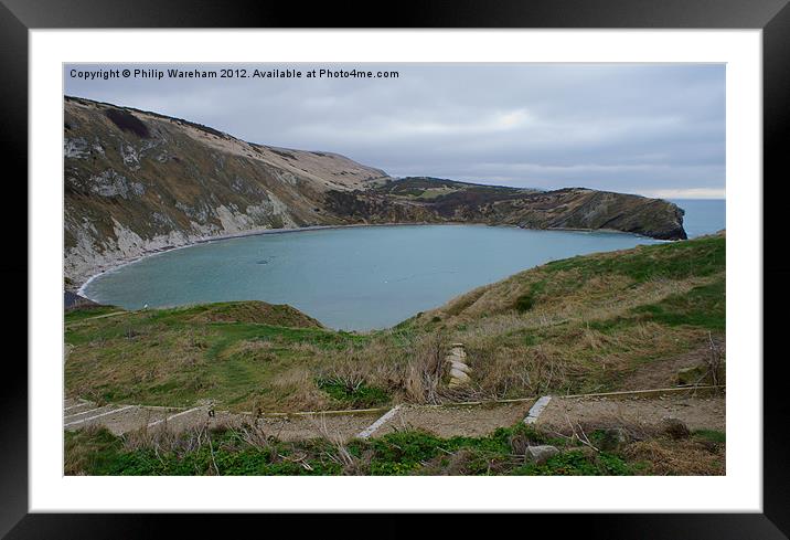 Lulworth Cove almost empty Framed Mounted Print by Phil Wareham