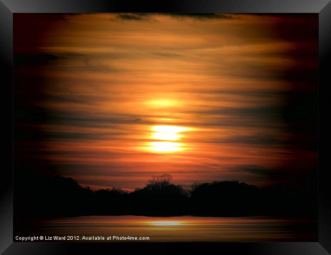 Relaxing Sunset Framed Print by Liz Ward